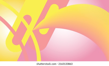 Papel de pared vector simple en amarillo y rosa. Dos objetos cilíndricos colocados uno al lado del otro. color de fondo dividido por objetos.