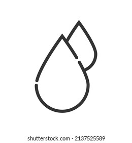 Einfache Vektorwasserumrisssymbol, Natur- und Regenkonzept, kleiner Schatten auf weißem Hintergrund