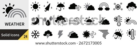 Simple Vector Weather Silhouette Icon Set