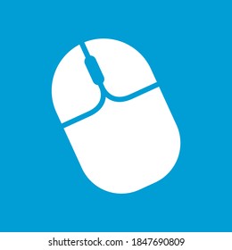 simple vector white computer mouse icon 