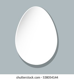 simple vector white egg as ecological healthy natural food or mockup to happy easter decorate with paper design effect