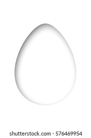 simple vector white egg paper cut effect for happy easter decorate. card design background