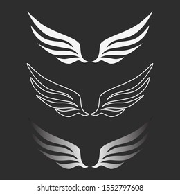 simple vector with wing silhouettes art