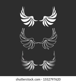 simple vector with wing silhouettes art