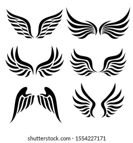 Simple vector with wings set design