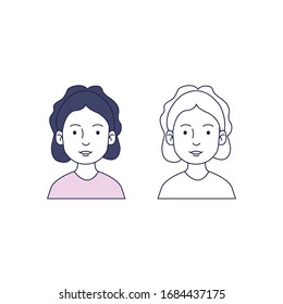 Simple Vector Women Avatar Icon