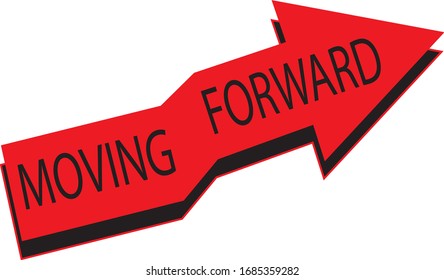 Simple vector with wording 'moving forward'