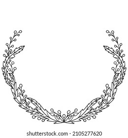 correa vectorial simple, con hojas y decoraciones abstractas dibujadas sobre fondo blanco
