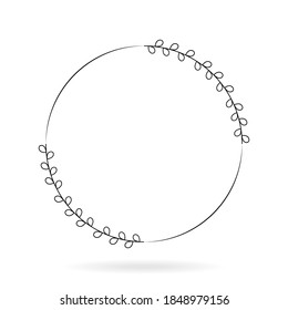 simple vector wreath with line monogram design floral element decoration