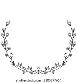 einfache Vektorgrafik-Vintage, Barockrahmen mit abstrakten Blumen auf weißem Hintergrund