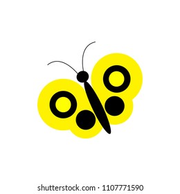 Simple vector yellow butterfly