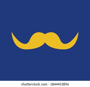 simple vector yellow mustache icon