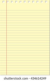 A simple vector yellow note pad page.