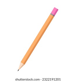 Simple vector yellow pencil with pink rubber.I