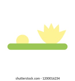 Simple vector of a yellow water lily.