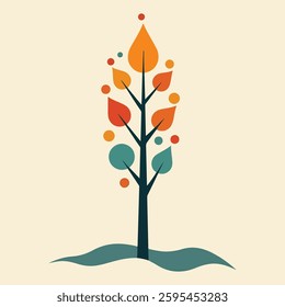 A simple, vector-based tree illustration with green leaves, symbolizing nature, environment, and growth