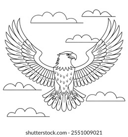 A simple vector-style illustration of a majestic eagle,