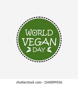 simple vegan day design vector logo