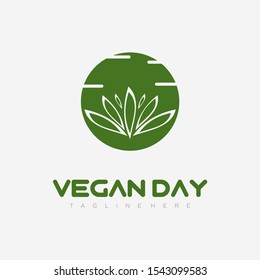 simple vegan day design vector logo