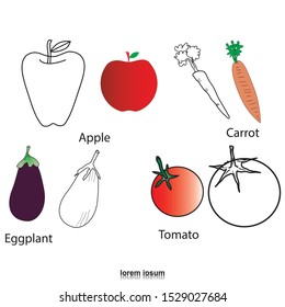 Simple vegetable and food icon or logo
