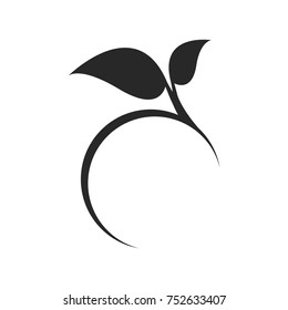 Simple vegetable frame template with leaves. 