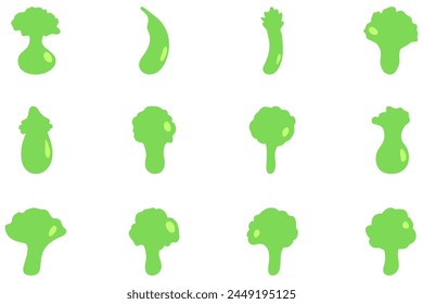 Simple vegetable icon set. Healty food flat design