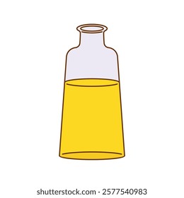 Simple vegetable oil vector illustration in flat lineal color style isolated on a white background