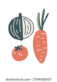 ilustração de legumes simples no projeto de vetor de fundo branco limpo