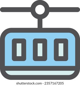 Simple vehicle color single icon ropeway