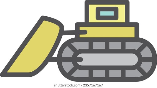 Simple vehicle color single item icon bulldozer