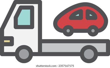 Simple vehicle color single item icon Tow truck