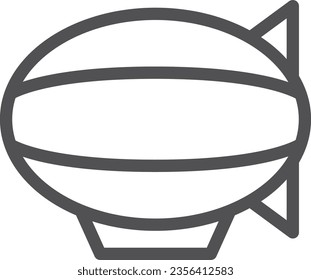 Simple vehicle line drawing single item icon balloon ship