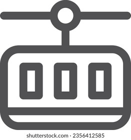 Simple vehicle line drawing single item icon Ropeway