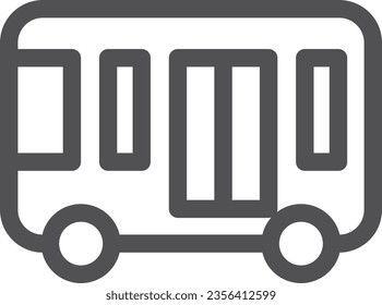 Simple vehicle line drawing single item icon bus