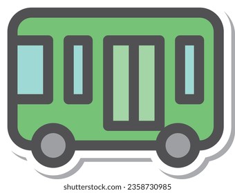 Bus de icono único de pegatinas para vehículos simples