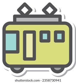 Simple vehicle sticker single item icon train