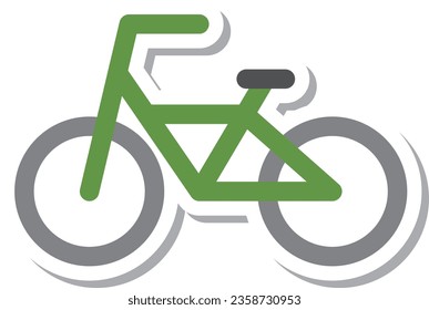 Simple vehicle sticker single item icon bicycle