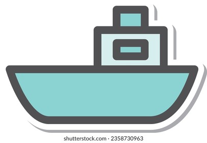 Simple vehicle sticker single item icon fishing boat