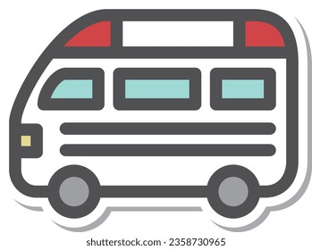 Simple vehicle sticker single item icon ambulance
