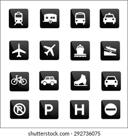 simple vehicle and transport icons sign symbol Vector illustration