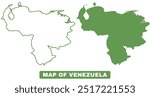 Simple Venezuela Outline Flat Map vector illustration set