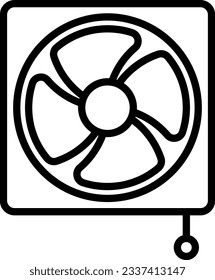 Simple Ventilation Fan Isolated Vector Icon