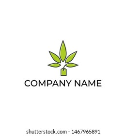 Simple and versatile logo design for cannabis leaves