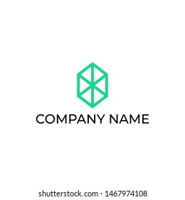 Simple and versatile logo design for geometric hexagon