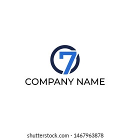 Simple and versatile logo design for number seven