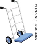 A simple and versatile vector illustration of a blue platform hand truck.
