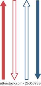 Simple vertical arrow icon material set