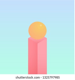 simple vertical cuboid with spare above and minimal background design. minimalist abstract geometric vector illustration.