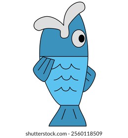 A simple vertical fish illustration seen from the side