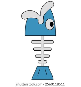 Simple vertical fishbone illustration seen from the side